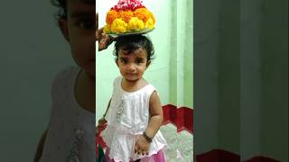 Bathukamma🌼🏵️ytshorts bathukammabathukamma song viralvideo trendingreels baby bathukamma [upl. by Oruhtra]