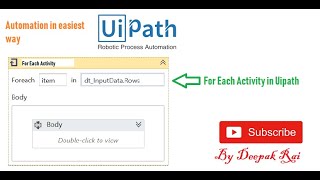 For Each Activity in Uipath  For Each loop in Uipath [upl. by Edahs]