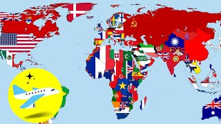 Todos los PAÍSES DEL MUNDO👉Vuela y aprende los nombres de los paísesMapa mundial✈️ [upl. by Nyrual]