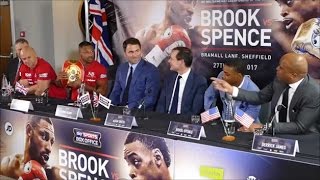 WOW KELL BROOK ERROL SPENCE amp TRAINERS IN HEATED ARGUMENT SLAM EACH OTHERS PAST OPPONENTS [upl. by Adnavoj]