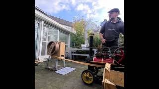 Runing an old flour mill with the 3quot Freelance Burrell Steam Tractor steamengine steampowered [upl. by Cherlyn]