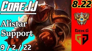 Gen G CoreJJ as Alistar Support  S8 Patch 822  KR Challenger  Full Gameplay [upl. by Berneta]