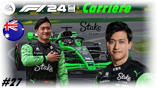 F1 24  Carrière Pilote  Guanyu Zhou  27 Un duel fabuleux avec Norris au pays des kangourous [upl. by Kenti]