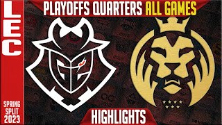 G2 vs MAD Highlights ALL GAMES  LEC Quarterfinal Playoffs Spring 2023  G2 Esports vs MAD Lions [upl. by Gurolinick]