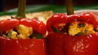 Paneer stuffed peppers  Indian Food Made Easy with Anjum Anand  BBC Food [upl. by Lotty393]