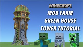 Minecraft Mob Farm Greenhouse Tower Tutorial Aesthetic Farm 1440p HD [upl. by Rairb972]