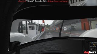 rFactor 2 VR MOD Porsche 963 LMDh Prova SpaFrancorshamps [upl. by Dyer]