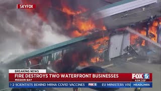 Fire Destroys Two Waterfront Businesses [upl. by Aiyotal]