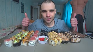 МУКБАНГ РОЛЛЫ  ЗАПЕЧЕННЫЕ  ТЕМПУРА  СЛАДКИЕ РОЛЛЫ  ЧИЗКЕЙК ОБЖОР  EATING Mukbang ASMR АСМР 먹방 [upl. by Kenta45]