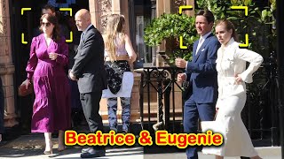 Princesses Beatrice Eugenie and Edo were spotted having lunch at a pub in Mayfair [upl. by Dazhahs]