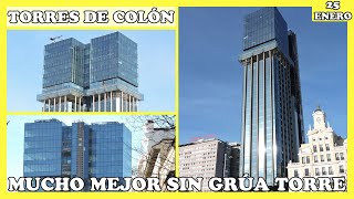 🚧 MUCHO MEJOR RESULTADO SIN LA GRÚA TORRE  OBRAS DE LAS TORRES COLÓN  MADRID 25 ENERO 2024 🚧 [upl. by Crespo]