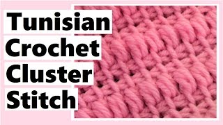 Tunisian Crochet Cluster Stitch  Learn How to Crochet with Darlene [upl. by Prochora702]