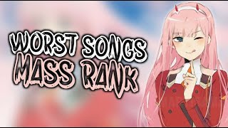 TOP 50 WORST Anime Songs of ALL TIME MASS RANK [upl. by Fagen]