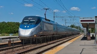 HD High Speed 150 MPH Acela Express Train in Mansfield MA [upl. by Orimlede]