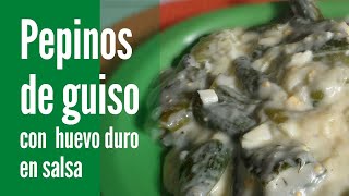 Como hacer PEPINOS DE GUISO con huevo duro  Receta casera [upl. by Tamra]