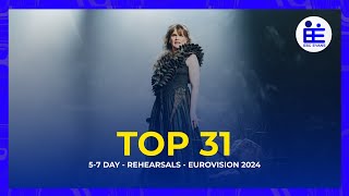 Eurovision 2024 My Top 31  Second Rehearsals Day 57 [upl. by Nalehp]