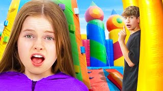 EXTREME HIDE and SEEK in Worlds BIGGEST Bounce House [upl. by Attenohs411]