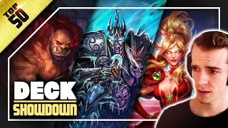 I tried the BEST DECKS in Top 50 Legend  Hearthstone Showdown in the Badlands [upl. by Durrej678]