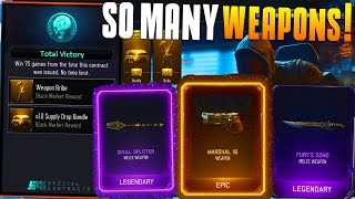 WEAPON BRIBE UNLOCKED SO MANY WEAPONS BO3 Supply Drop Opening First Contract Completed [upl. by Yenittirb]