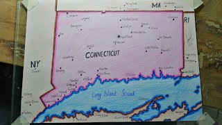 How to draw Connecticut map easy SAAD [upl. by Quintina111]