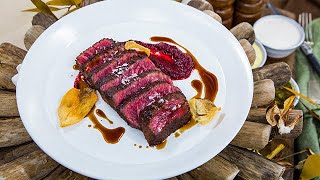 Perry Pollacis Steak with Bordelaise Sauce  Home amp Family [upl. by Oznerol]