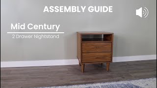 Full Assembly Instructions Mid Century 2Drawer Nightstand [upl. by Barthelemy564]