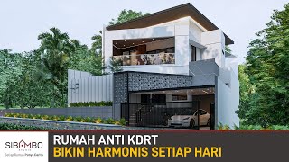 RUMAH ANTI KDRT  Desain Rumah Kontemporer 2 Lantai 4 Kamar Tidur [upl. by Hansen]