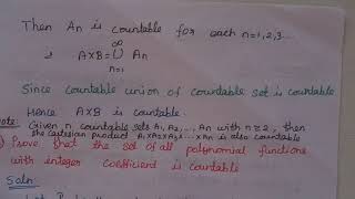 A and B are countable sets then AxB is countable  set of polynomials with integer coeff countable [upl. by Yelhsa]