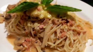 Filipino Style Carbonara Made with San Marino Corned Tuna and Del Monte Carbonara Sauce [upl. by Llevron477]