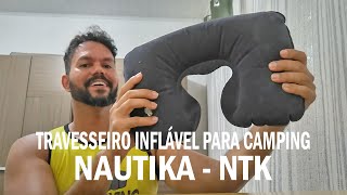 Travesseiro Inflável NTK para Camping  Unboxing e Review [upl. by Ahsinod]