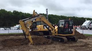 Cat 313F and Cat 308E hydraulic excavators working together at Plantworx 2015 [upl. by Eckhardt]