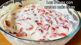 Fresas con crema económicas las fresas con crema más ricas receta completa 🍓 [upl. by Akiret]