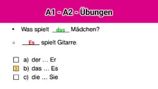 A1  A2 Übungen deutsche Grammatik Prüfung exam exams test school german deutsch artikel [upl. by Etka]