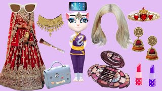 Talking Billi Dulhan ka funny makeup comedy video  Cartoon Video  comedy [upl. by Nedgo]