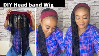 New box braid head band wig tutorial WOW [upl. by Esinwahs776]