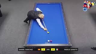 3 Cushion Billiard Marco Zanetti vs Daniel Sanchez Billar 2017 P 1 [upl. by Ulrika]