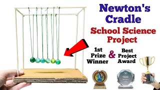 Newton’s Cradle Working Model  Science Project  School Project  Easy science experiments science [upl. by Supple]