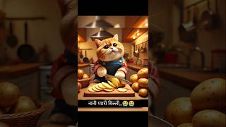 बिल्ली ने बनाया आलू चिप्स cute cat aicat catlover aistory [upl. by Salamanca]