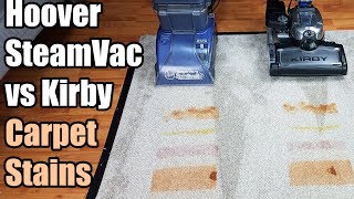 Hoover SteamVac vs Kirby Shampooer  Carpet Cleaner STAIN TEST [upl. by Anyaj]