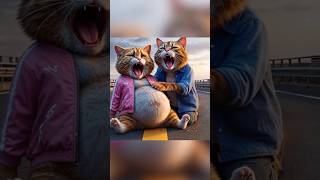 During the morning walk pregnant cat has stomach ache cat catlovers kitten cattales catshorts [upl. by Fuller]