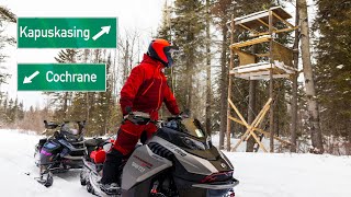 Snowmobiling KAPUSKASING amp COCHRANE Ontario  Her first saddlebag trip [upl. by Ashlie752]