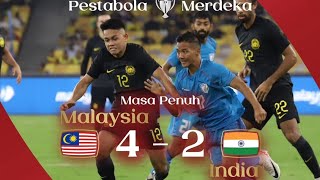 Full Match Malaysia vs India 42  Piala Pestabola Merdeka 2023 [upl. by Ulberto]