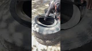 Man tyre cutting processskills shortvideos viralvideos [upl. by Chane]