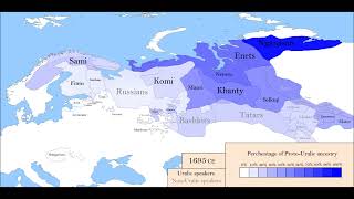 The History of Uralic Peoples Percentage of ProtoUralic Ancestry Every Year 3500 BCE  2023 CE [upl. by Jackelyn133]