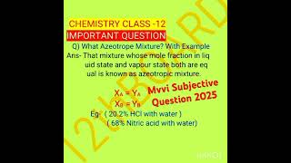 Azeotropic Mixture 🤣🤣Mvvi Question Chemistry Class 12Boards Exam viraltreanding youtube Shorts [upl. by Bohlen]