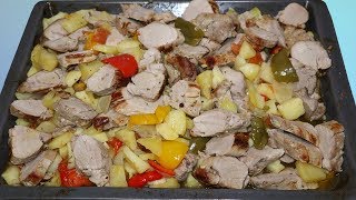 Solomillo de Cerdo con Patatas y Verduras al Horno [upl. by Pretrice]