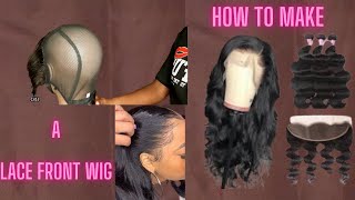 COMMENT FAIRE UNE PERRUQUE AVEC LACE FRONTALE How to make a Lace front wig Chelseaksu [upl. by Anchie]