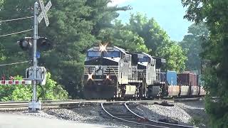 NS 279 Intermodal Export Stacks tanks by Shawsville 7 7 23 AC44C6Ms lead Notch 8 [upl. by Ardnauq781]