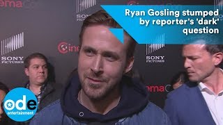 Ryan Gosling stumped by reporters dark question [upl. by Nyrraf656]