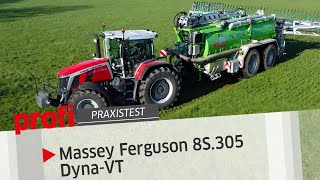 Massey Ferguson 8S305 DynaVT Schön stufenlos fahren  profi Praxistest [upl. by Wallinga833]